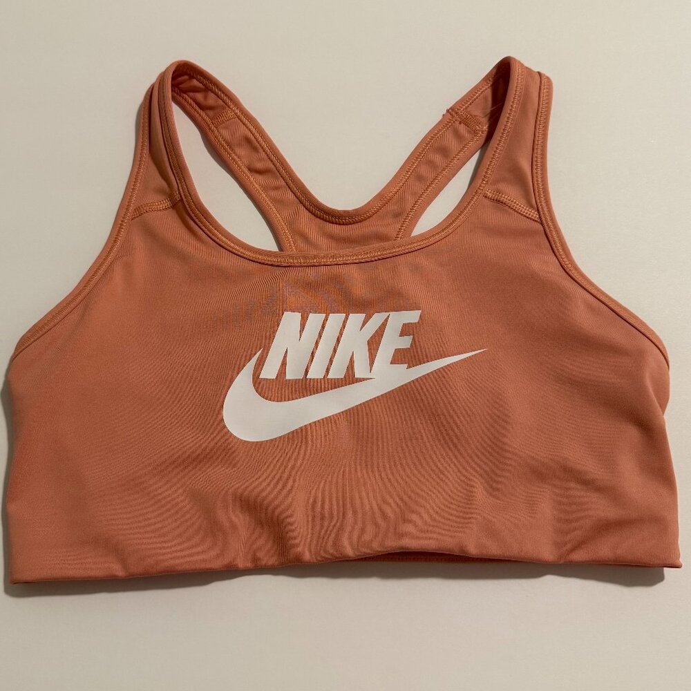 Nike Sports Bra in Peach with White Logo